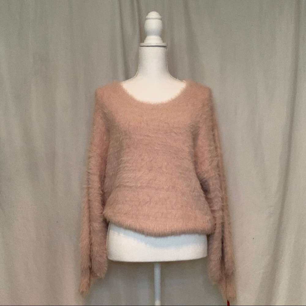 RARE London Kaye Sweater Light Pink Soft Fuzz
